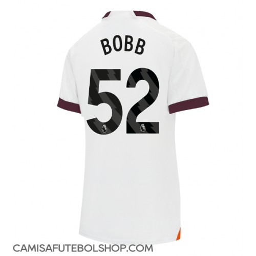 Camisa de time de futebol Manchester City Oscar Bobb #52 Replicas 2º Equipamento Feminina 2023-24 Manga Curta